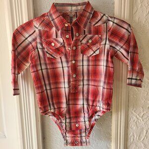 Wrangler Pearl Snap infant boy dress shirt size 12M